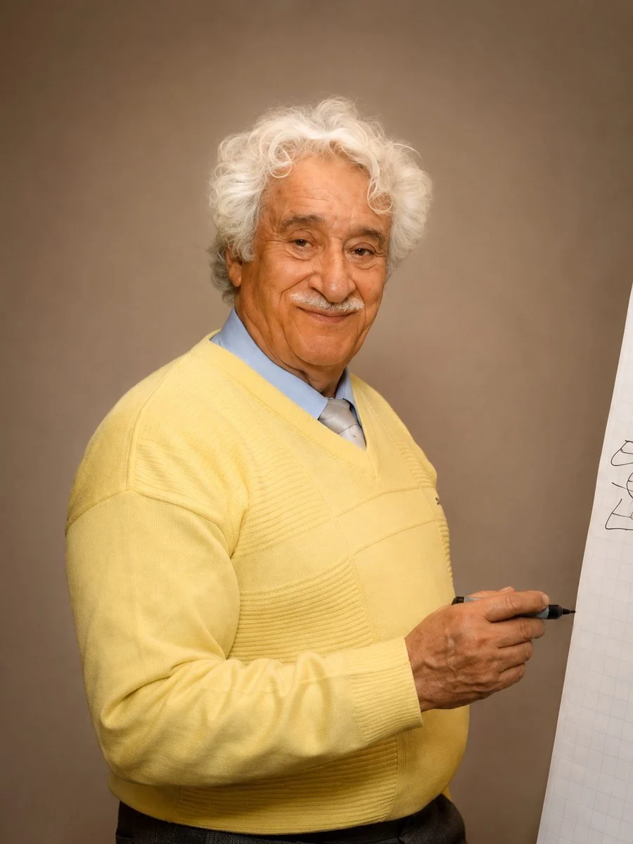 Prof. Dr. h. c. Christos Drossinakis am Flipchart
